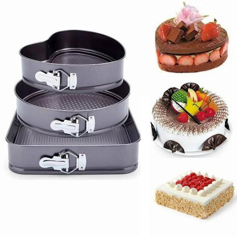 3-Piece Springform Cake Pan Set (24cm / 26cm / 28cm)
